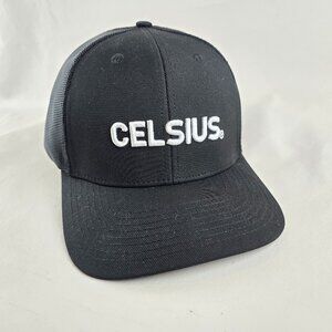 Celsius Energy Trucker Hat Adjustable Snapback Black Mesh Logo Baseball Cap